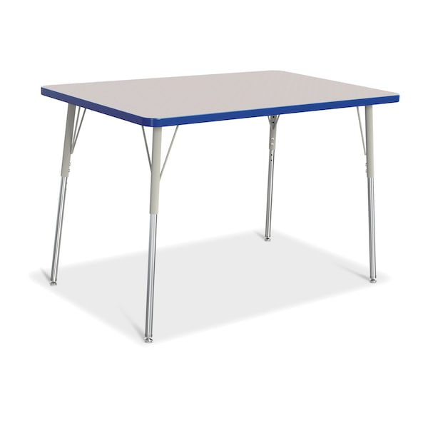 Jonti-Craft Berries Rectangle Activity Table, 30 in. x 48 in., A-height, Freckled Gray/Blue/Gray 6473JCA003 - main